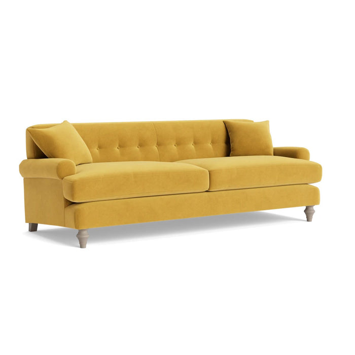 Visby Three Seater Sofa â€“ Mustard Velvet