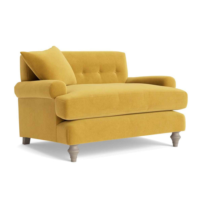 Visby Loveseat Mustard Velvet