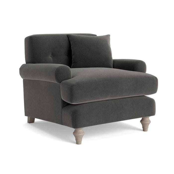 Visby Armchair â€“ Charcoal Velvet