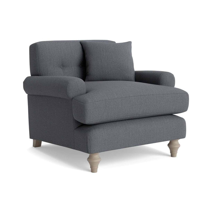 Visby Armchair â€“ Slate Blue Herringbone