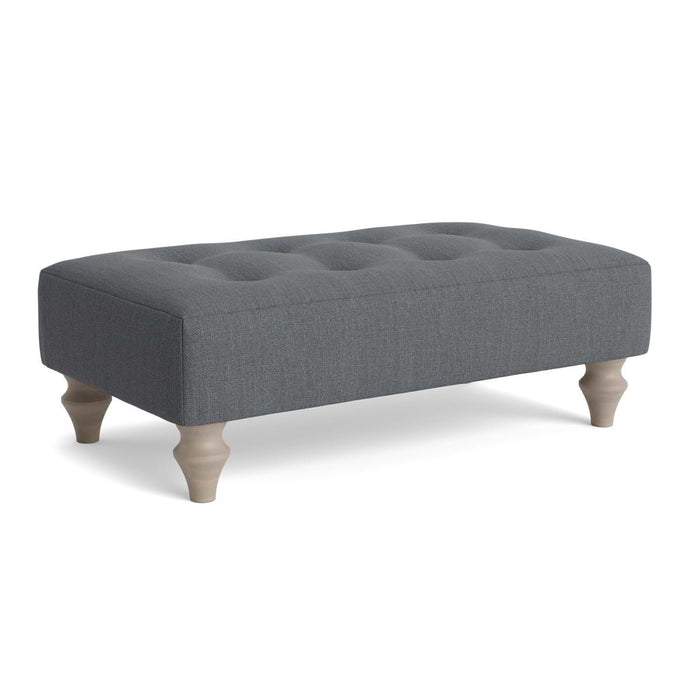 Visby Ottoman Slate Blue Herringbone