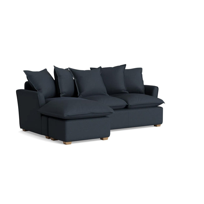 Umea Chaise Left Hand Facing Sofa - Nordic Blue Cotton Linen