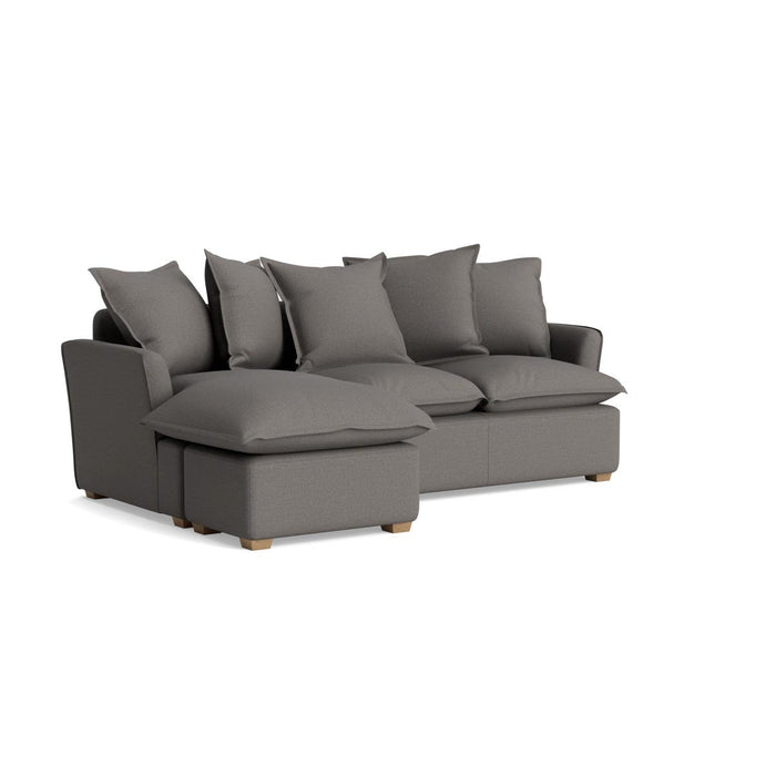 Umea Chaise Left Hand Facing Sofa â€“ Steel Cotton Linen