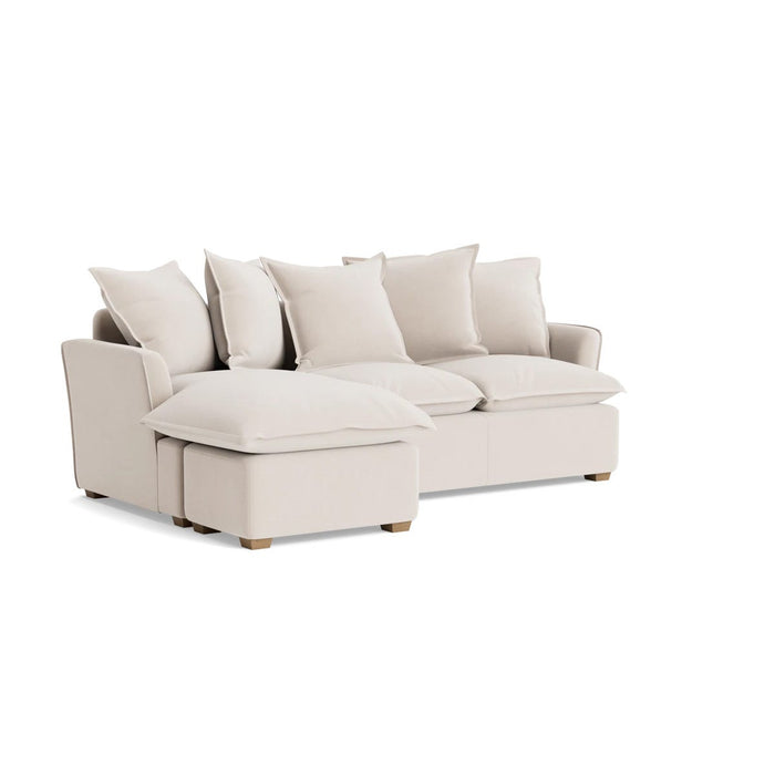 Umea Chaise Left Hand Facing Sofa Chalk Velvet