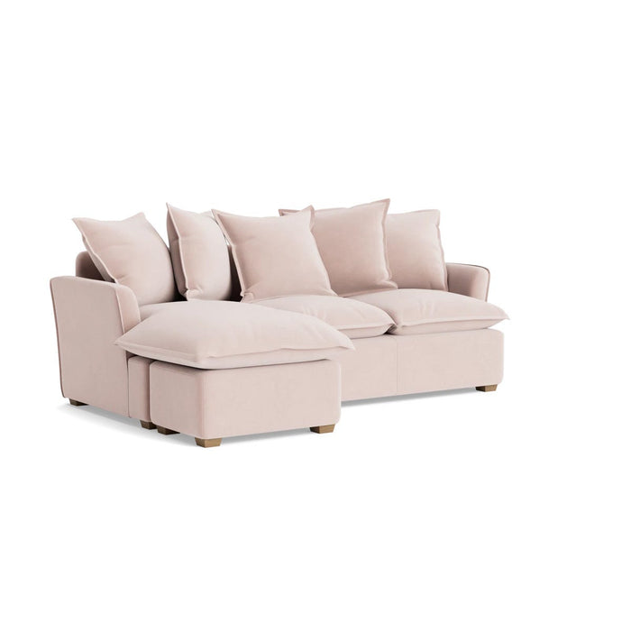 Umea Chaise Left Hand Facing Sofa â€“ Vintage Rose Velvet