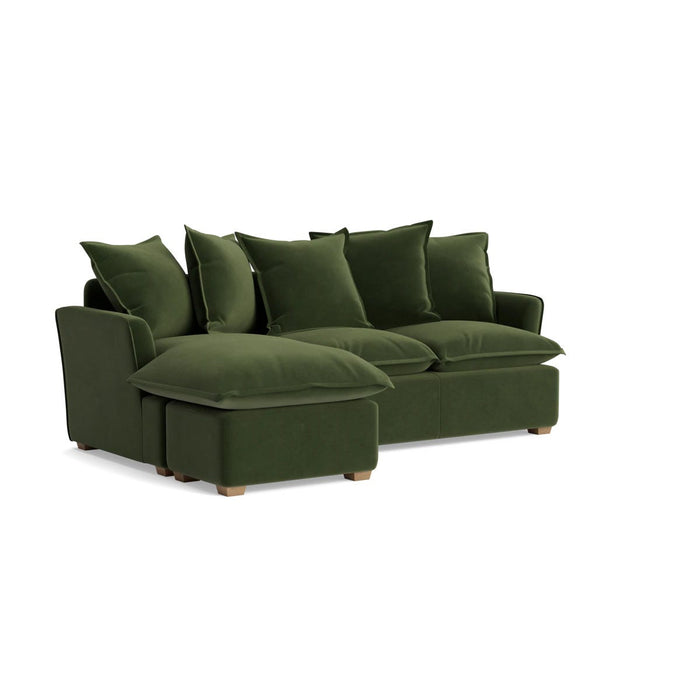 Umea Chaise Left Hand Facing Sofa - Juniper Velvet