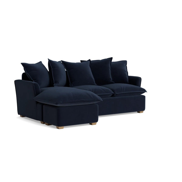 Umea Chaise Left Hand Facing Sofa - Midnight Velvet