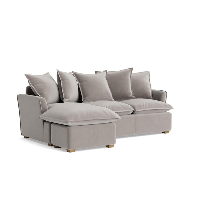 Umea Chaise Left Hand Facing Sofa â€“ Dove Velvet