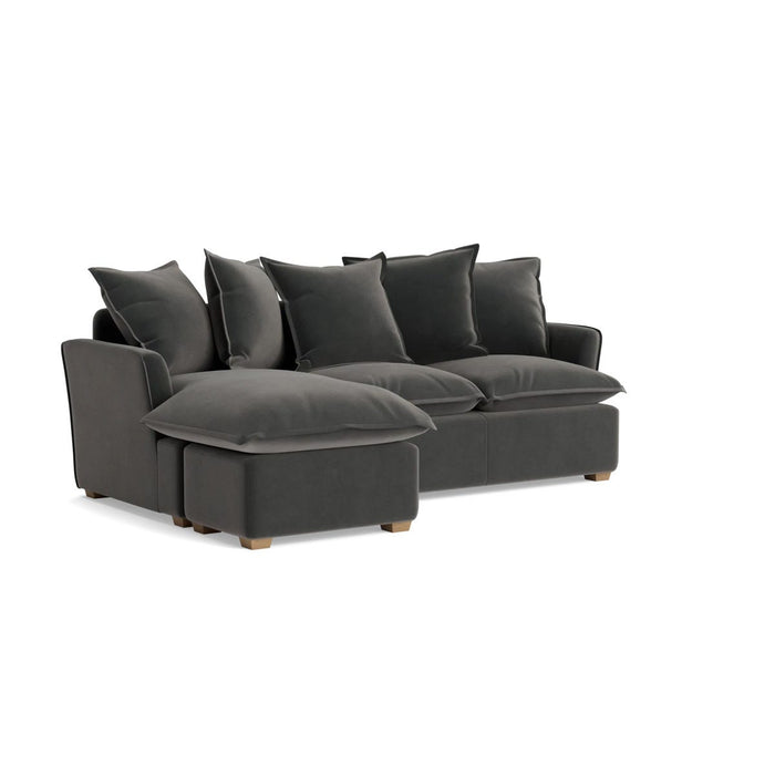 Umea Chaise Left Hand Facing Sofa Charcoal Velvet