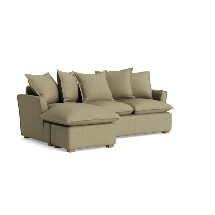 Umea Chaise Left Hand Facing Sofa - Fern Herringbone