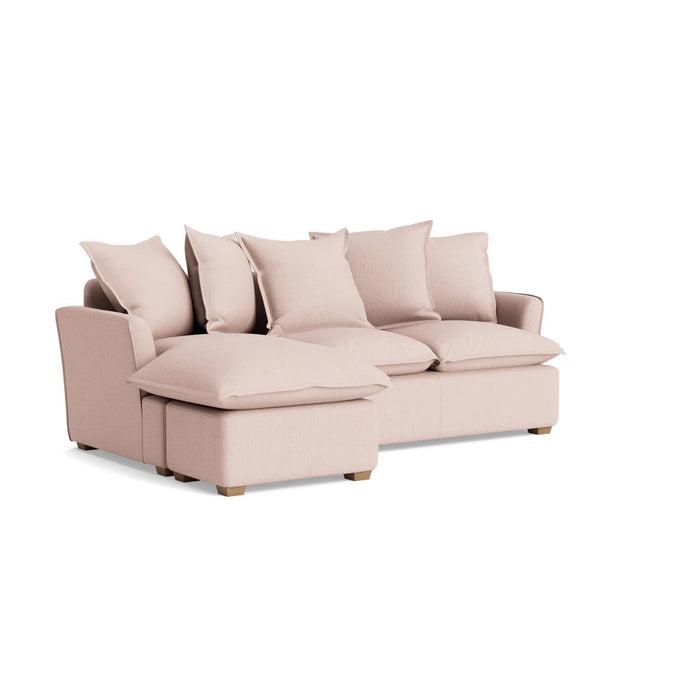 Umea Chaise Left Hand Facing Sofa â€“ Soft Blush Herringbone