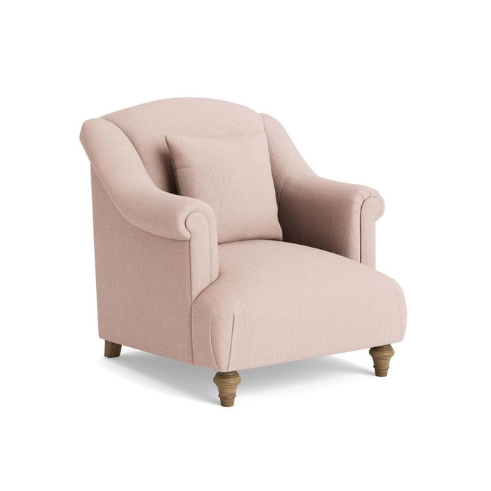Artes Armchair â€“ Soft Blush Herringbone
