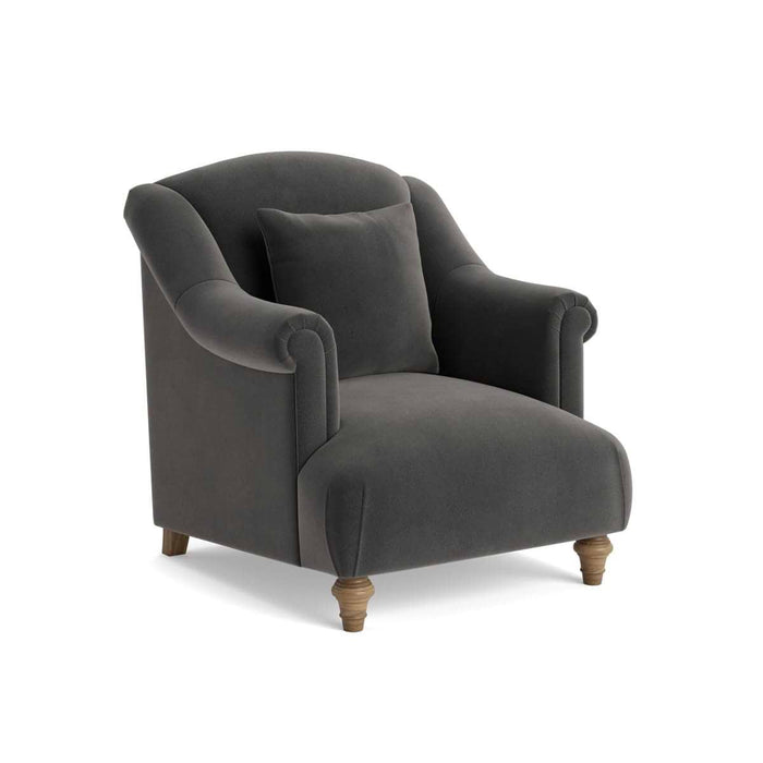 Artes Armchair â€“ Charcoal Velvet