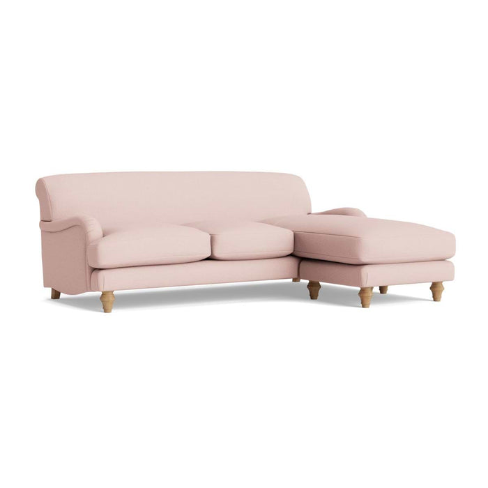 Reine Chaise Right Hand Facing Sofa Soft Rose Cotton Linen