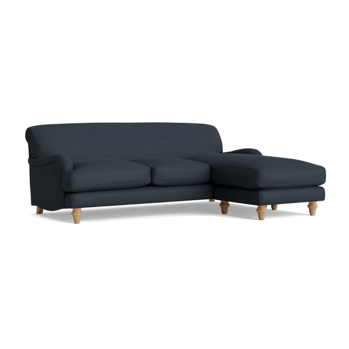 Reine Chaise Right Hand Facing Sofa - Nordic Blue Cotton Linen
