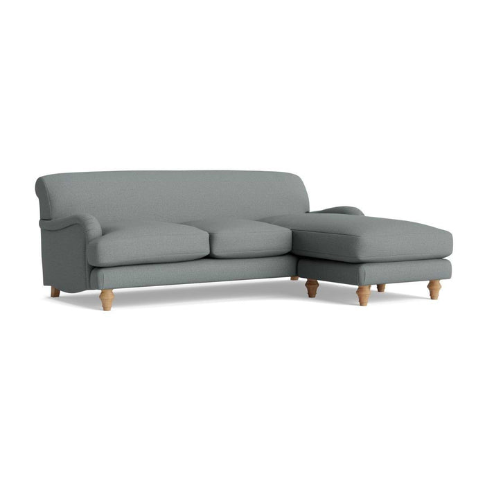 Reine Chaise Right Hand Facing Sofa â€“ Pewter Cotton Linen