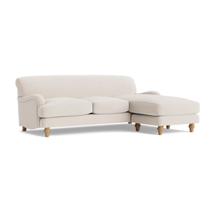 Reine Chaise Right Hand Facing Sofa â€“ Chalk Velvet
