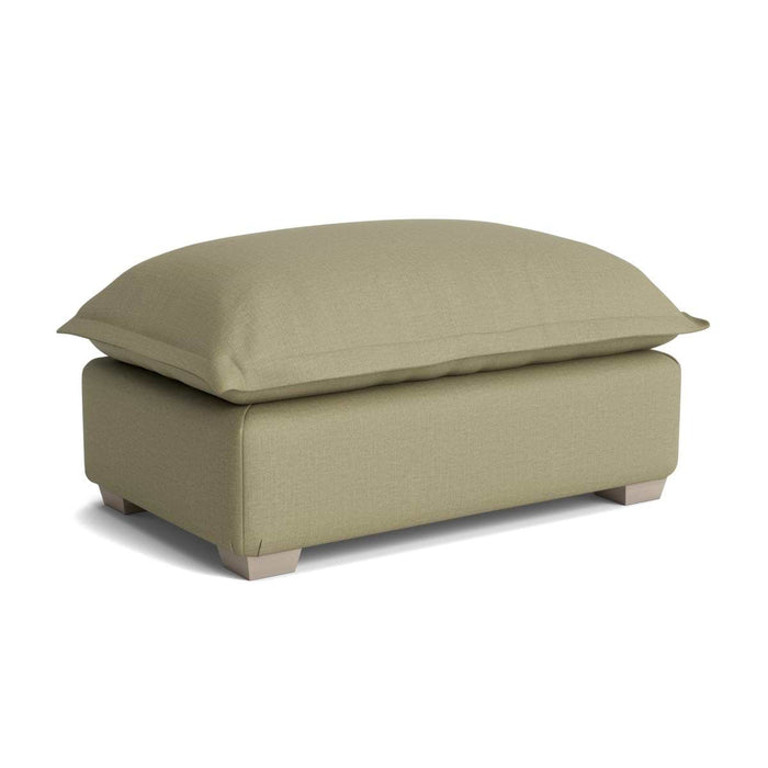 Umea Ottoman â€“ Vintage Olive Cotton Linen