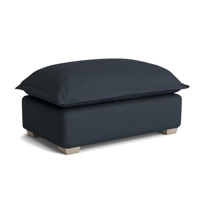 Umea Ottoman - Nordic Blue Cotton Linen