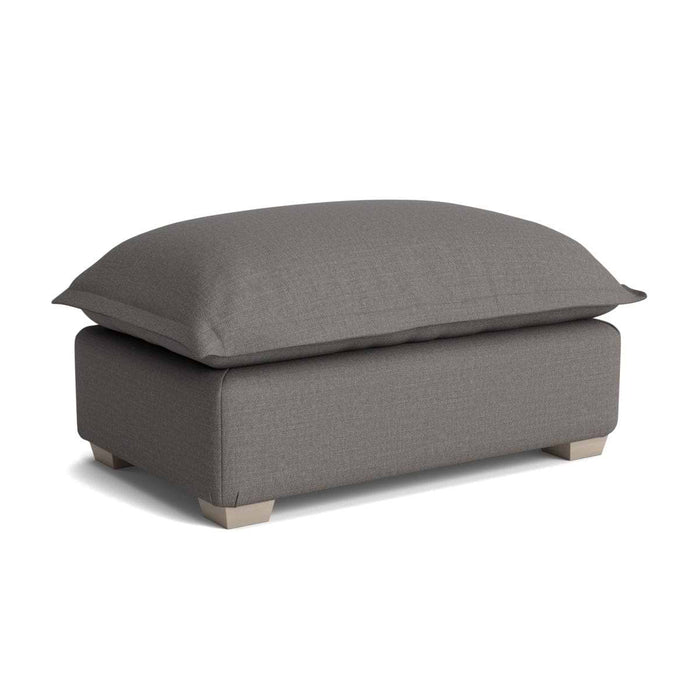 Umea Ottoman â€“ Steel Cotton Linen