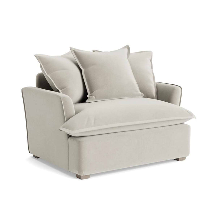 Umea Love Seat - Silver Velvet