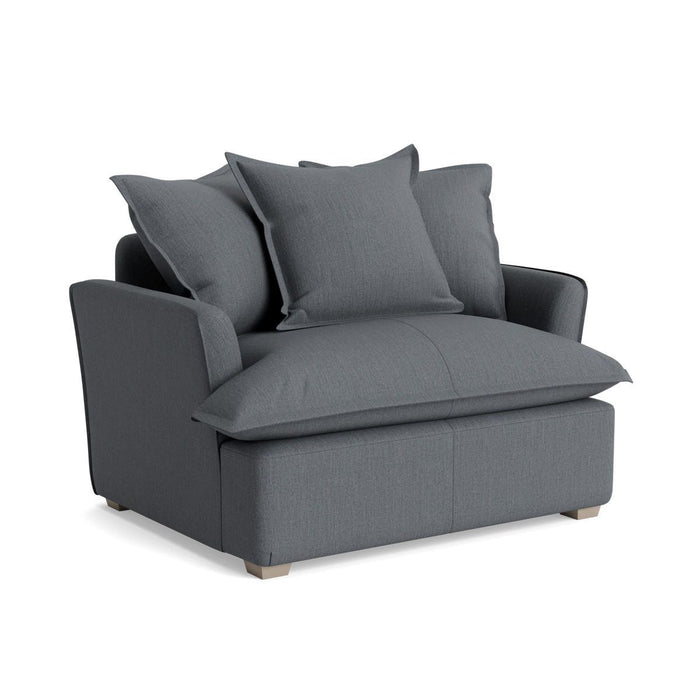 Umea Love Seat Ã¢â‚¬â€œ Slate Blue Herringbone