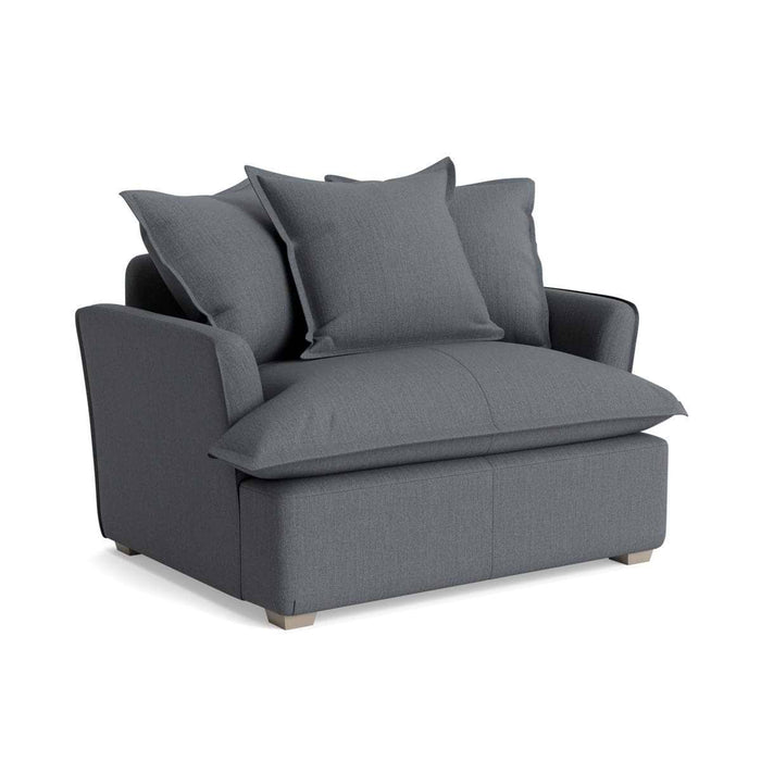 Umea Love Seat Slate Blue Herringbone