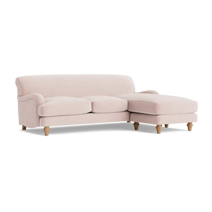 Reine Chaise Right Hand Facing Sofa Vintage Rose Velvet