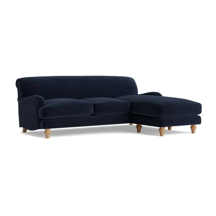 Reine Chaise Right Hand Facing Sofa - Midnight Velvet