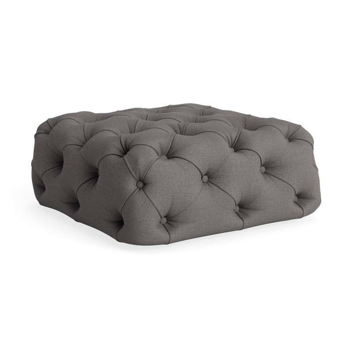 Sarnia Ottoman â€“ Steel Cotton Linen