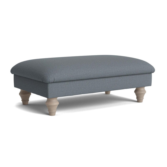 Assan Ottoman Ã¢â‚¬â€œ Pebble Blue Cotton Linen