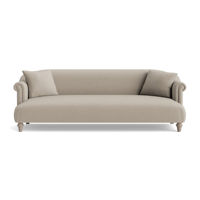 Artes Three Seater Sofa â€“ Soft Grey Opulent Cotton Velvet