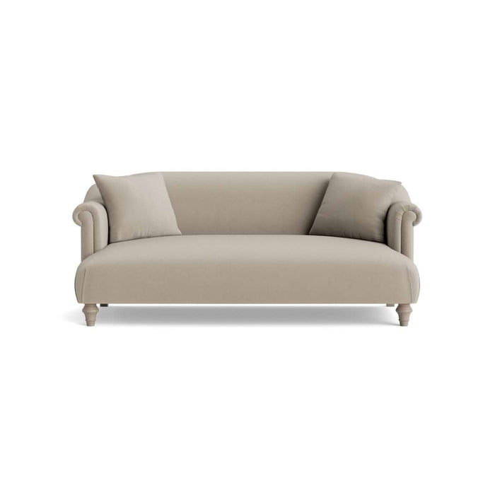 Artes Two Seater Sofa â€“ Soft Grey Opulent Cotton Velvet