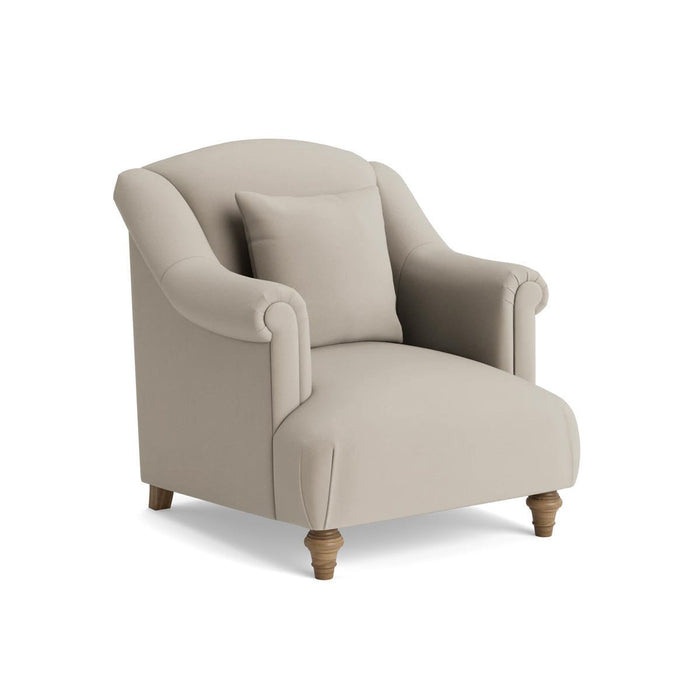 Artes Armchair â€“ Soft Grey Opulent Cotton Velvet