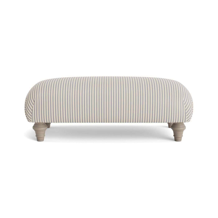 Artes Ottoman Dusky Blue Cotton Stripe