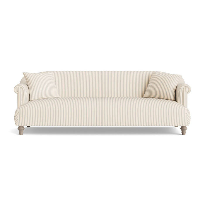 Artes Three Seater Sofa â€“ Soft Eau De Nil Wide Cotton Stripe