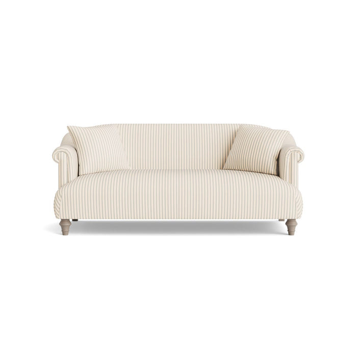Artes Two Seater Sofa â€“ Soft Eau De Nil Wide Cotton Stripe