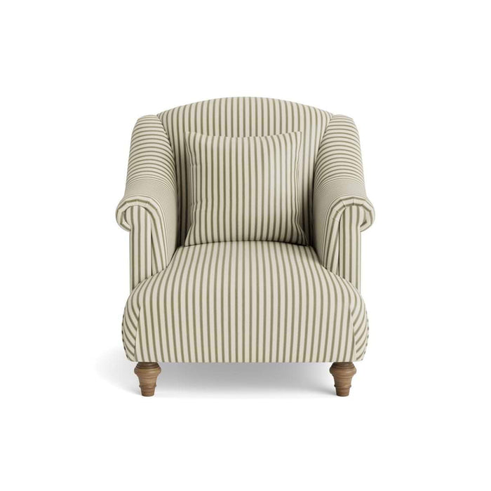 Artes Armchair â€“ Eucalyptus Wide Cotton Stripe