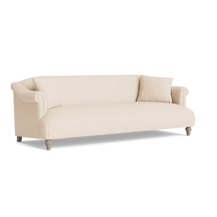Artes Three Seater Sofa Warm Sand Wide Cotton Stripe