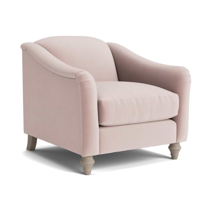 Assan Armchair â€“ Delicate Rose Opulent Cotton Velvet