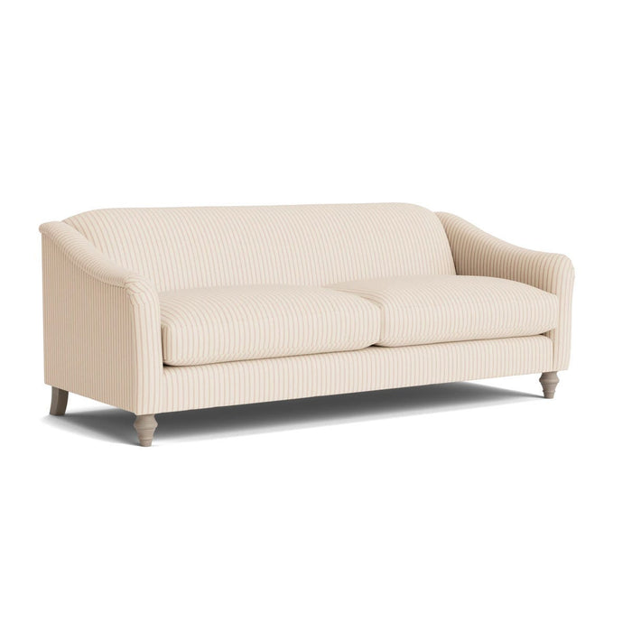 Assan Three Seater Sofa â€“ Warm Sand Wide Cotton Stripe