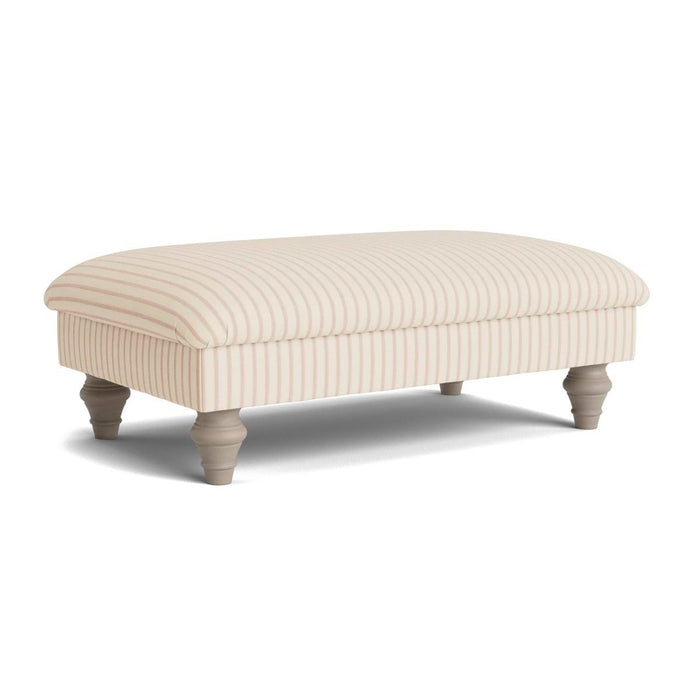 Assan Ottoman â€“ Warm Sand Wide Cotton Stripe