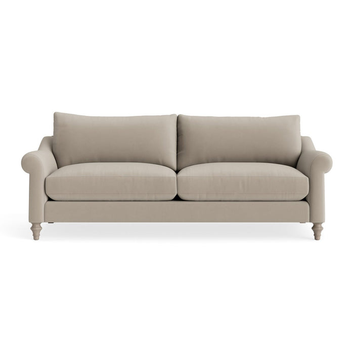 Kalmar Three Seater Sofa â€“ Soft Grey Opulent Cotton Velvet