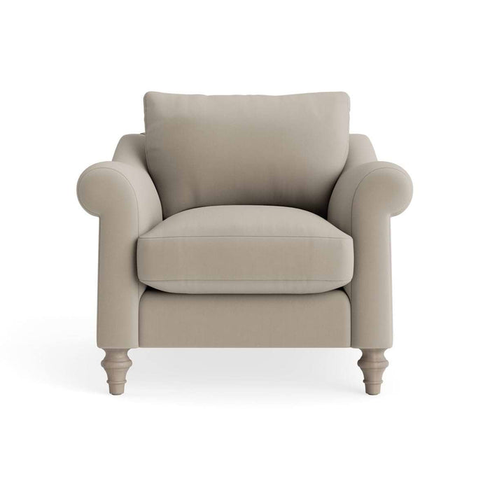 Kalmar Armchair â€“ Soft Grey Opulent Cotton Velvet