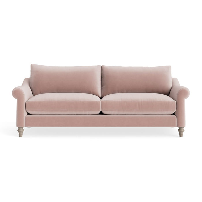 Kalmar Three Seater Sofa Delicate Rose Opulent Cotton Velvet