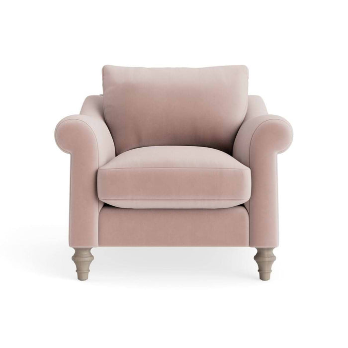 Kalmar Armchair â€“ Delicate Rose Opulent Cotton Velvet