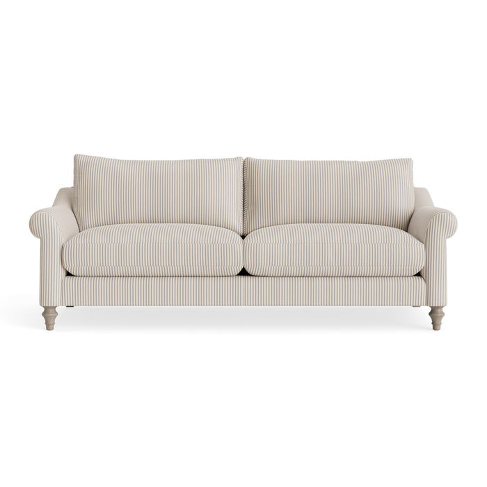 Kalmar Three Seater Sofa â€“ Dusky Blue Cotton Stripe