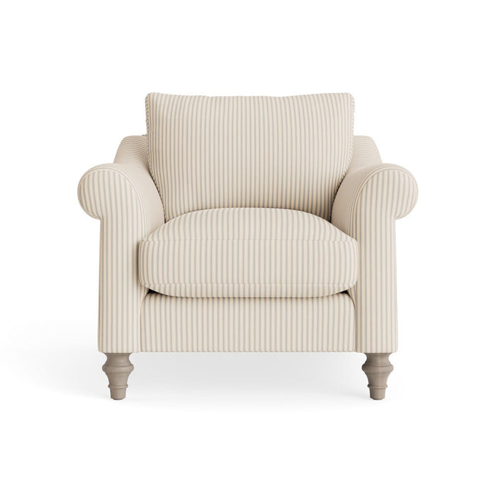 Kalmar Armchair â€“ Soft Eau De Nil Cotton Stripe
