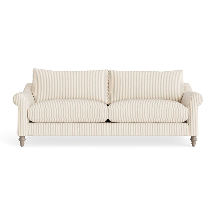 Kalmar Three Seater Sofa Soft Eau De Nil Wide Cotton Stripe