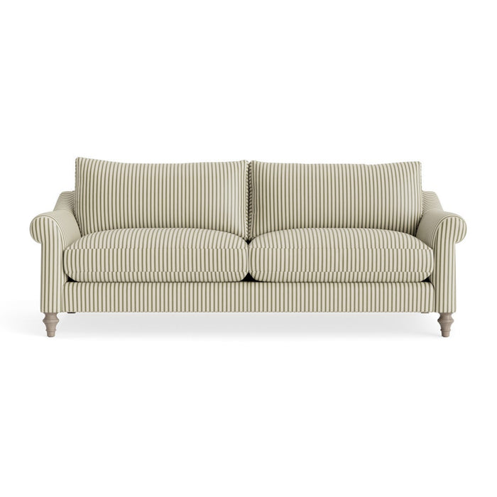 Kalmar Three Seater Sofa â€“ Eucalyptus Wide Cotton Stripe
